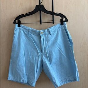 Banana Republic Sky Blue Flat Front Linen-blend Shorts